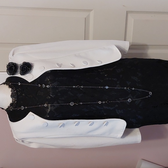 Jewelry - Extra Long Flapper Necklace with Double Sided Bezel Set Rhinestones